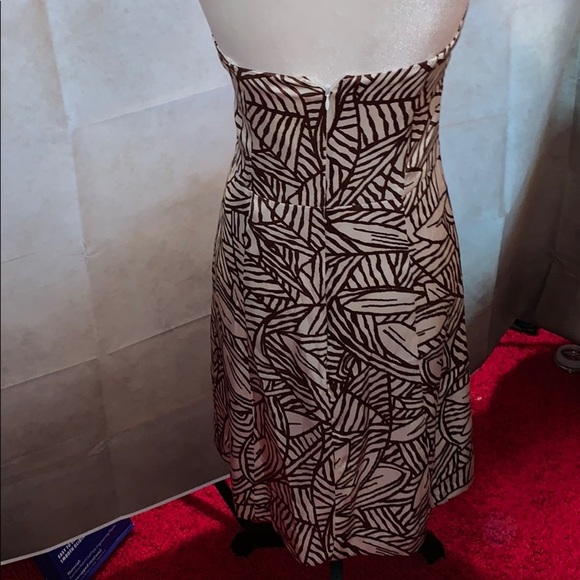 Molly B. Strapless Brown and White Silk Dress - Picture 4 of 8